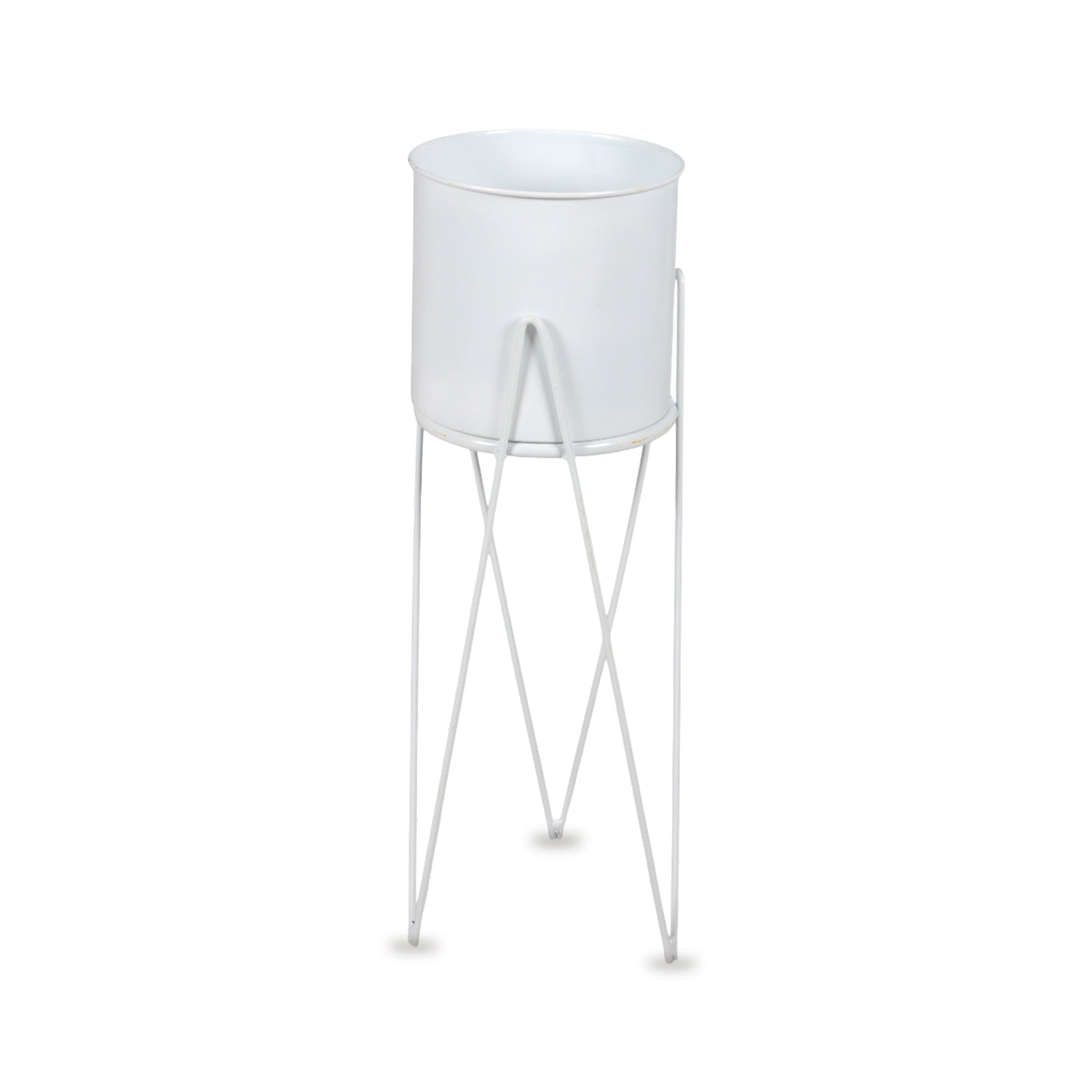 Inspiracci - Porta Macetero Pedestal Decorativo Blanco 63 Cm