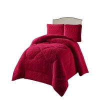 Genérico - Cobertor Texturizada De Invierno Diseño 01 King Rojo