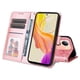 thumbnail image 5 of Funda tipo cartera FOXDOCK para Vivo Y78 5G , diseño girasol en relieve, cuero PU, cierre magnético, soporte y tarjetero, 5 of 5
