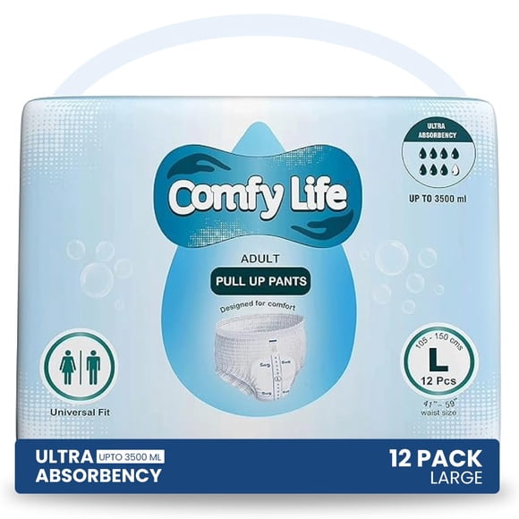 Pañales para Adultos Comfy Life Calzoncillos Tipo Pull‑Up Talla Grande Pack de 12