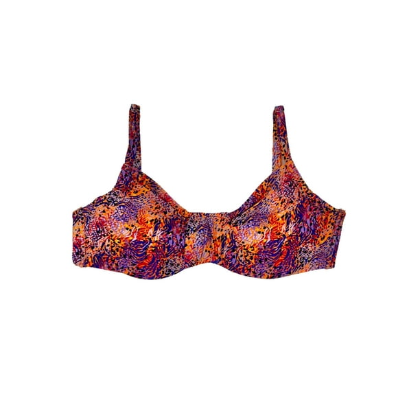 Bikini Sostén Arruchado Copa C Estampado Naranja 46
