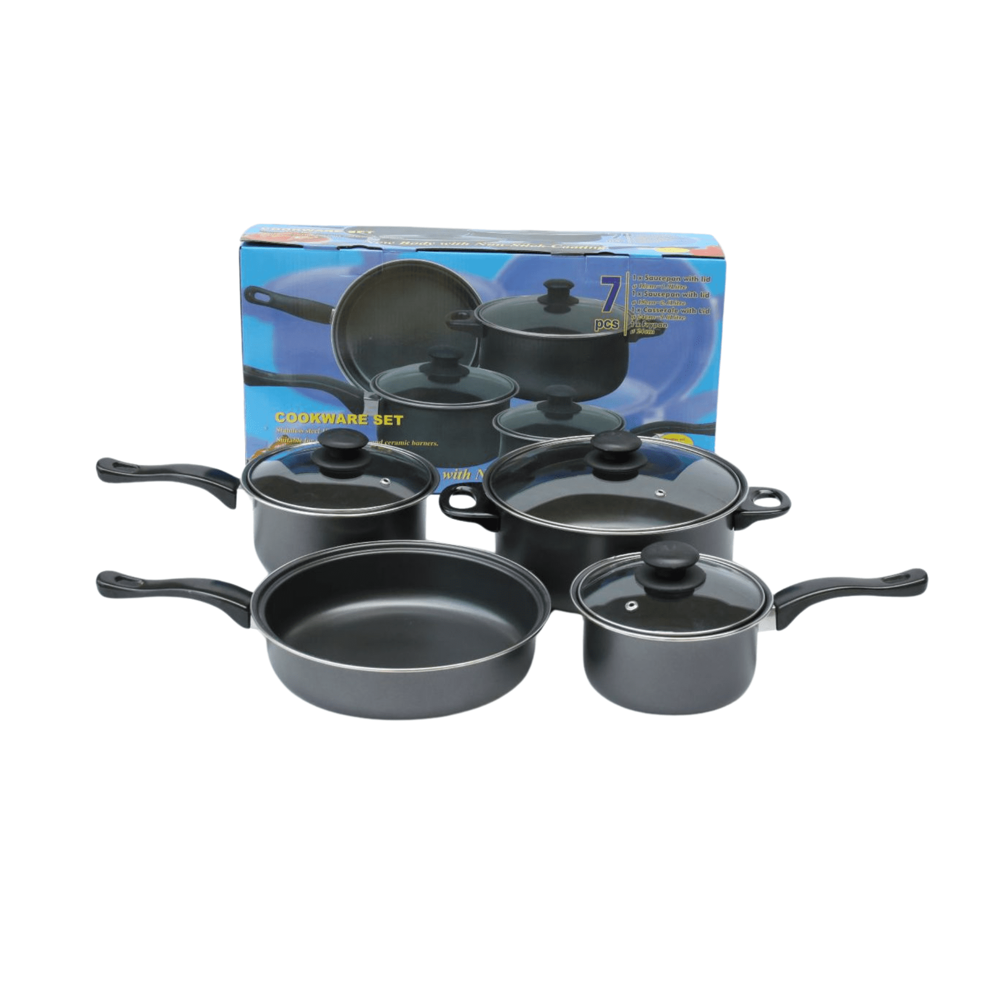 Genérico - Juego De Batería De Cocina 7 Pzs Revestimiento Antiadherente