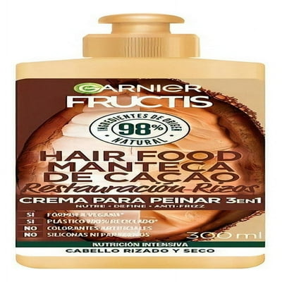 Crema Para Peinar 3 En 1 Fructis Hair Food Manteca De Cacao 300 Ml Garnier