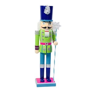 Magideal - De Cascanueces De Madera, Coleccionable Hecho A Mano, Accesorios Duraderos De 38 Cm, Adorno Decorativo Creativo De Cascanueces Para Estantes D , Verde