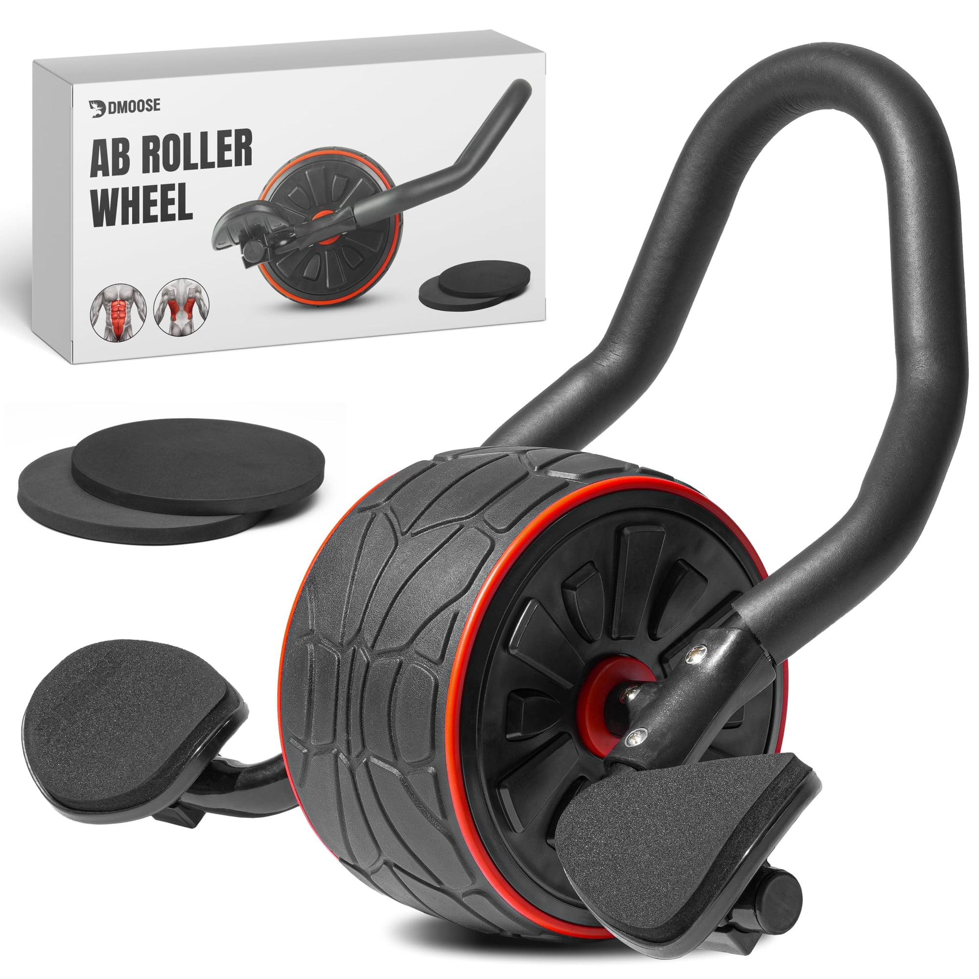 Ab Roller Wheel Dmoose Fitness Con Soporte Para Codos Y 2 Rodilleras