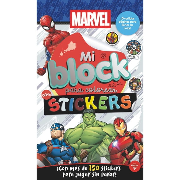 Block de stickers para colorear marvel