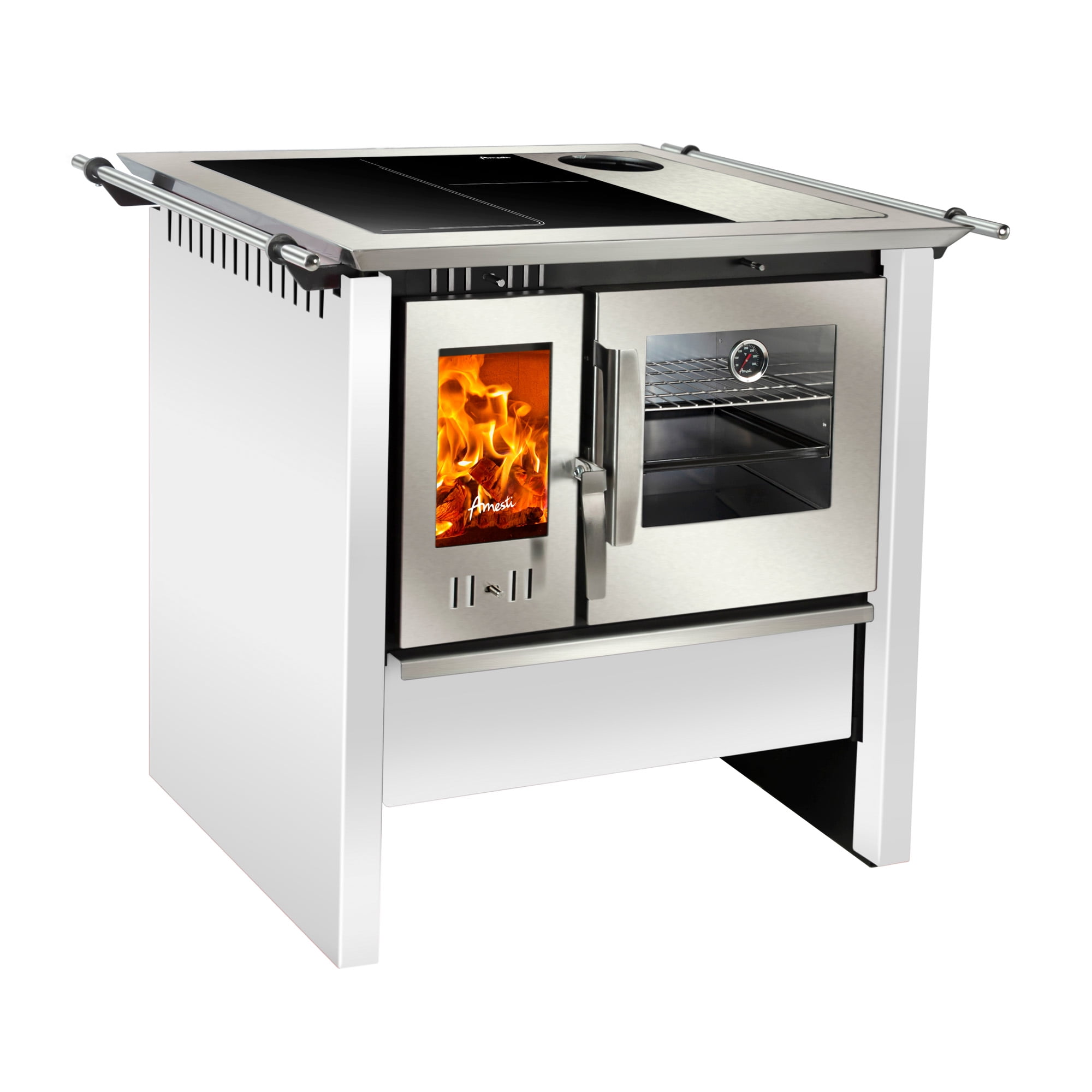 Cocina Comb Lenta A Leña Amesti Allegra Vitrox Blanco