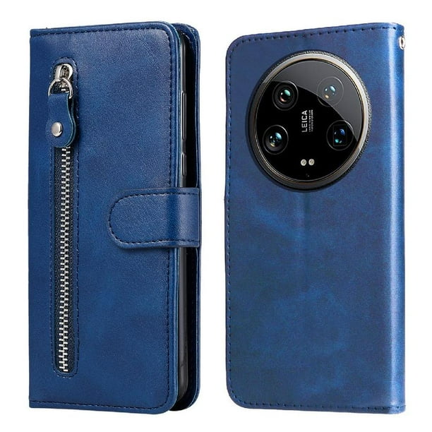 Funda con Cremallera para Xiaomi 14 Ultra 5G, Carcasa Cartera de Cuero PU con Soporte y Tarjetero