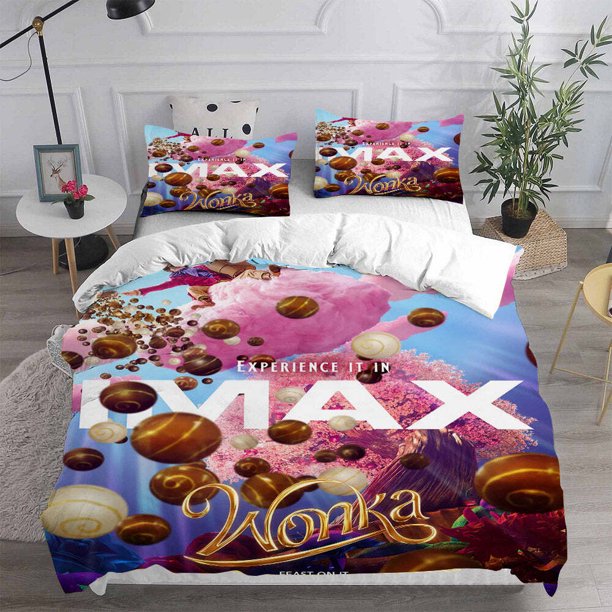 Wonka Bedding Set Duvet Cover Quilt Cover Set Gift3-Piece Bedding Set (1 Duvet Cover + 2 Pillow Shams)