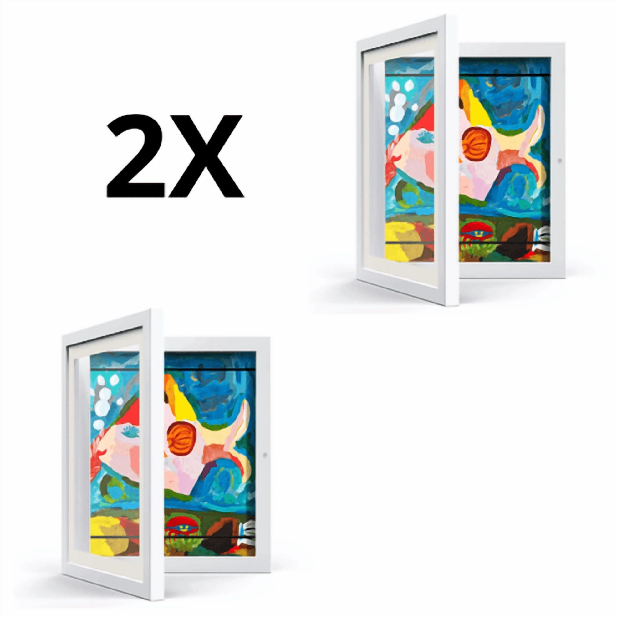 Estilodomus - Set 2 Cuadros Marcos Para Arte Infantil - Blanco