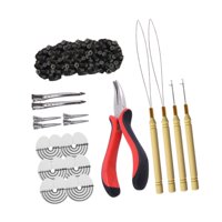 Magideal - Herramienta De Extensión De Cabello Suministros De Salón 500 Anillos De Cuentas De Silicona Gadget De Peinado De Calor De Calor Portátil Para Peluquer Color 1