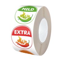 Magideal - 500 Uds. Indicador De Picante 25Mm Embalaje De Alimentos Cocina Pegatinas De Chile De 4 Niveles Etiquetas De Comida Picante Para Tienda De Comestibles