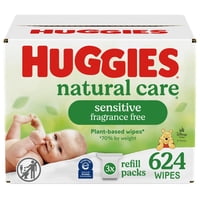 Toallitas Para Bebés Huggies Natural Care Sensitive 99% De Agua 624 Unidades