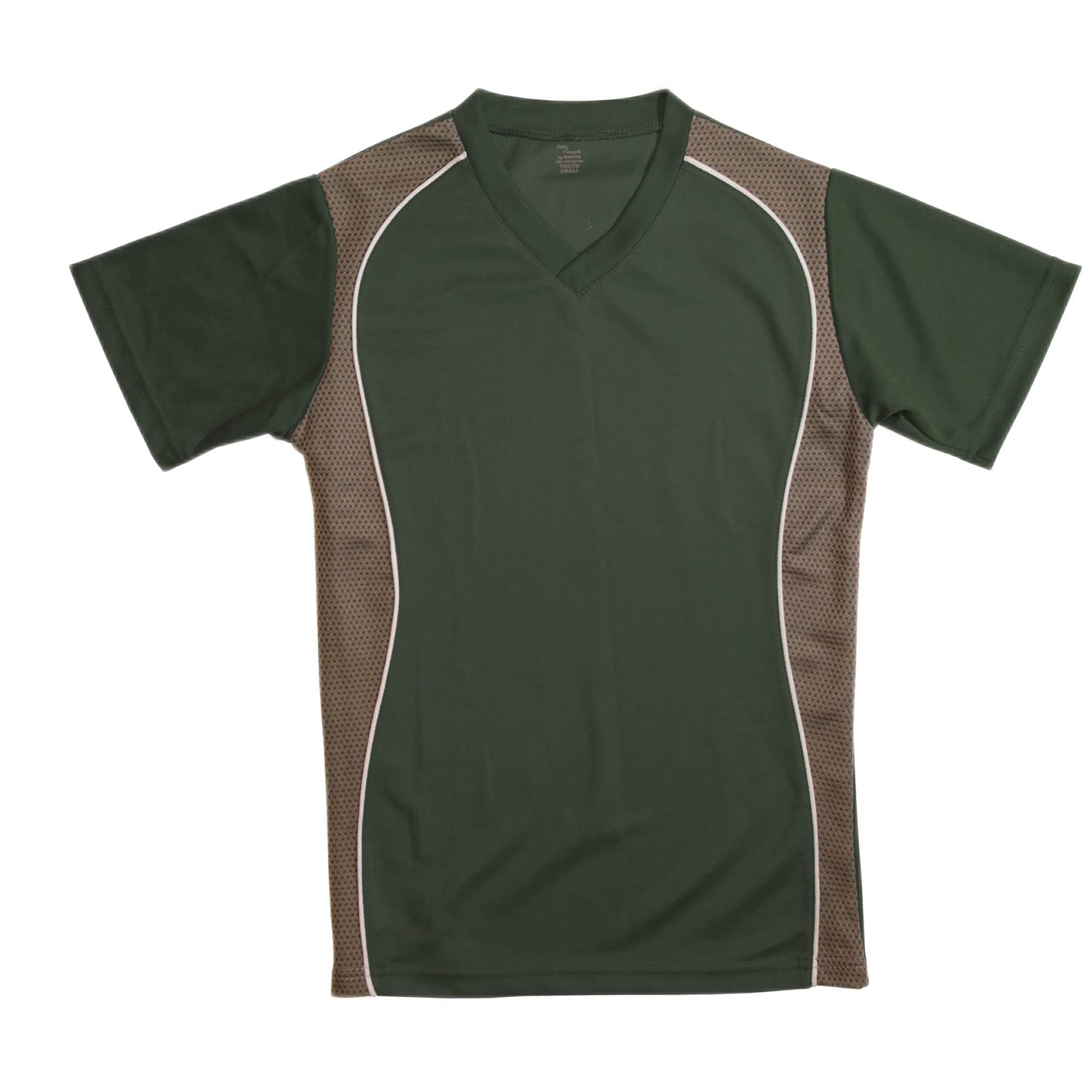 Jersey Martin Sports Con Cuello En V Verde Oscuro Y Panel Lateral De Granito