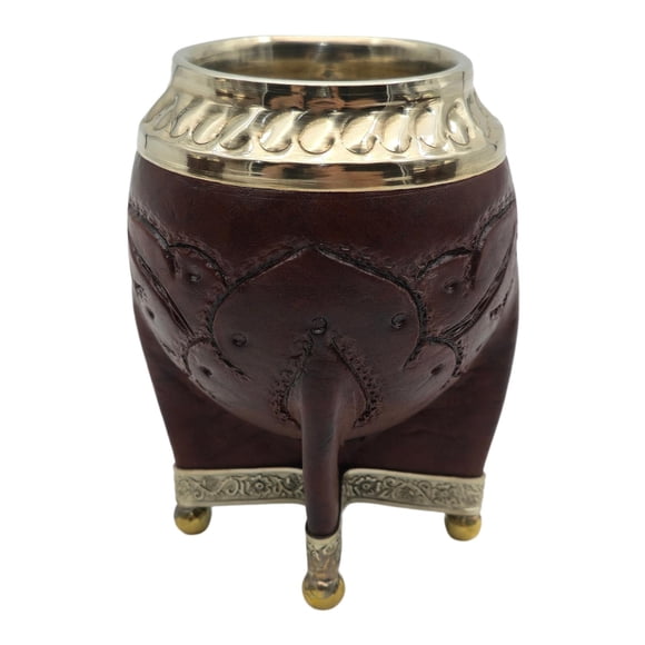 Mate Torpedo Borravino de Calabaza con Virola Cincelada cafe Hoja