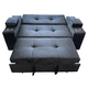 thumbnail image 5 of Sofá Cama 3 Cuerpos Felpa Negra 185 cm con Baúl y Puffs, 5 of 5