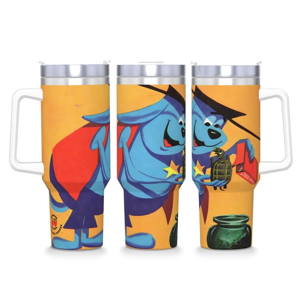 Alguacil Dawg Vaso aislado de acero inoxidable con asa, diseño temático, regalo para familia, amigos y fans; incluye pajita y encaja en el portavasos estándar, 40 oz