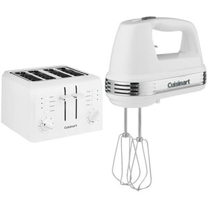 Tostadora Y Batidora De Mano Cuisinart Cpt-142P1 De 4 Rebanadas, Color Blanco