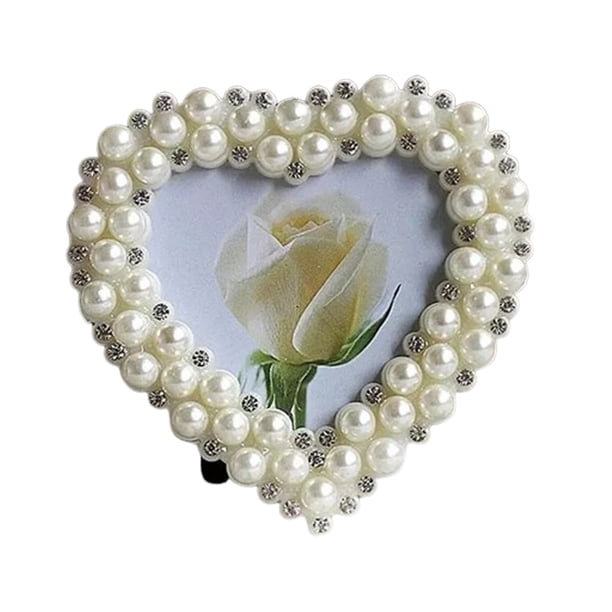 Marco de fotos de boda romántico con decoración de perlas, marcos de fotos multiforma para mesa, decoración moderna para el hogar, porta retrato 3/67/8/10''