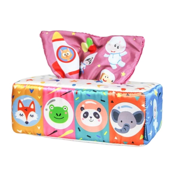 Juguete de caja de pañuelos para bebés, juguetes de aprendizaje , juguetes arrugados para recién nacidos, bebés, niños, bebés , Tipo de espacio
