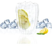 Mc Group - Vaso De Vidrio Transparente Doble Pared Con Relieve – 350 Ml