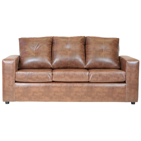 Muebles América - Sofá Emilia 3 Cuerpos Pu Caramelo