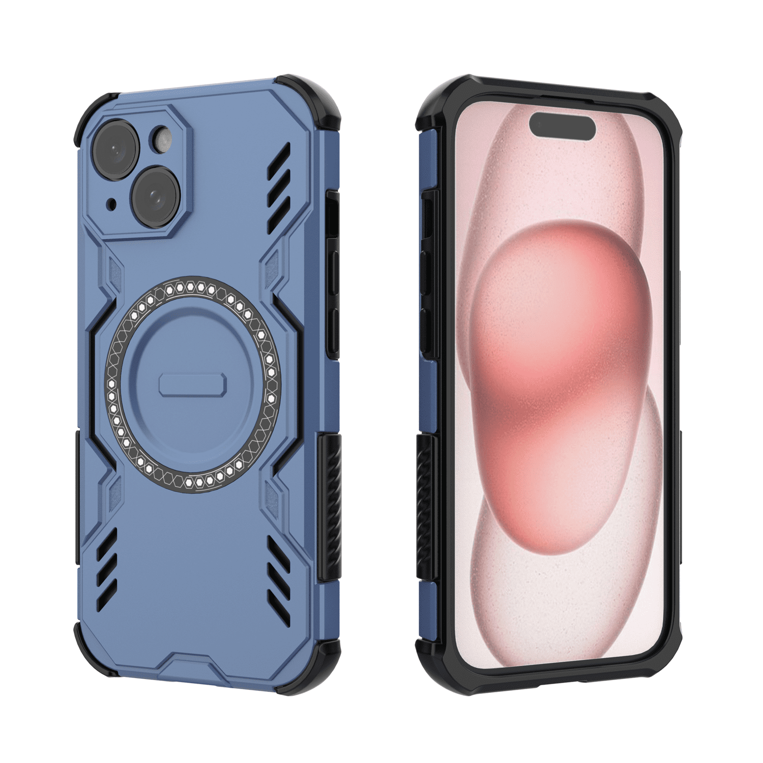 Funda Foxdock Para Iphone 15 , Magnética, Resistente A Golpes, Con Soporte, Unisex, Carga Inalámbrica