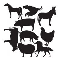 Rienda Libre Graphics - Decomural Farm Animals Sheep Horse Set Ws-33075