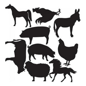Rienda Libre Graphics - Decomural Farm Animals Sheep Horse Set Ws-33075