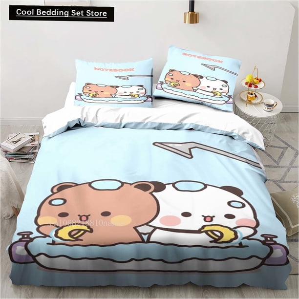 x1845 Bed SheetsCute Bubu and Dudu Cartoon Print All Season Twin Bedding Set / Piece Comforter Set Bed Duvet Cover Comforter Cover 3-Piece Bedding Set (1 Duvet Cover + 2 Pillow Shams) nj1845