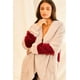 thumbnail image 3 of Chaqueta con Capucha de Lana de Manga Larga con Bloques de Color y Bolsillo, 3 of 7