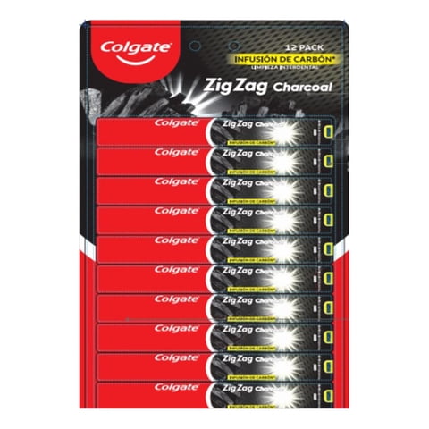 Colgate-Palmolive - Cepillo Colgate Zig Zag Charcoal Tira X 12Ud