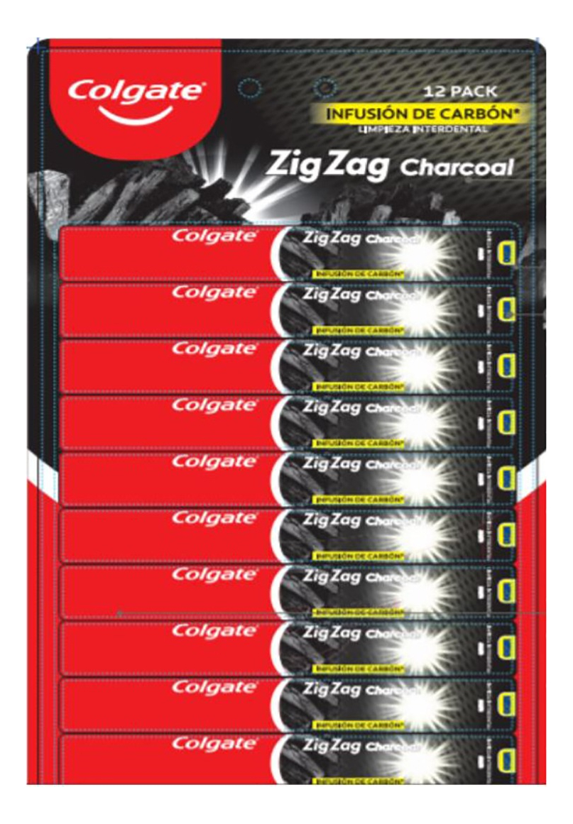 Colgate-Palmolive - Cepillo Colgate Zig Zag Charcoal Tira X 12Ud
