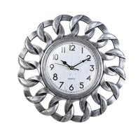 Bothyi - Reloj De Pared Retro Silencioso Elegante Decorativo Para Decoración Comedor Restaurante Plata