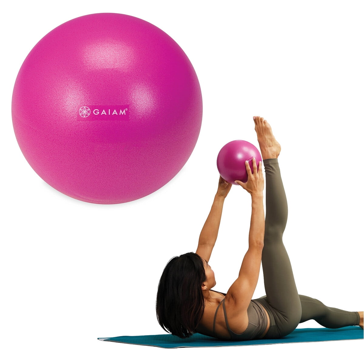 Pelota Gaiam Mini Ab Ball 20cm Inflable Rosada Yoga Pilates