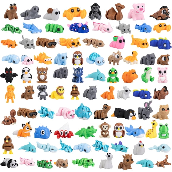 Zaviroxel 108 piezas de mini figuras de animales articuladas impresas en 3D