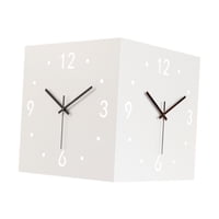 Bothyi - Reloj De Pared De Esquina De Doble Cara Moderno Silencioso Para Sala De Estar Restaurante Hogar