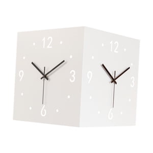 Bothyi - Reloj De Pared De Esquina De Doble Cara Moderno Silencioso Para Sala De Estar Restaurante Hogar