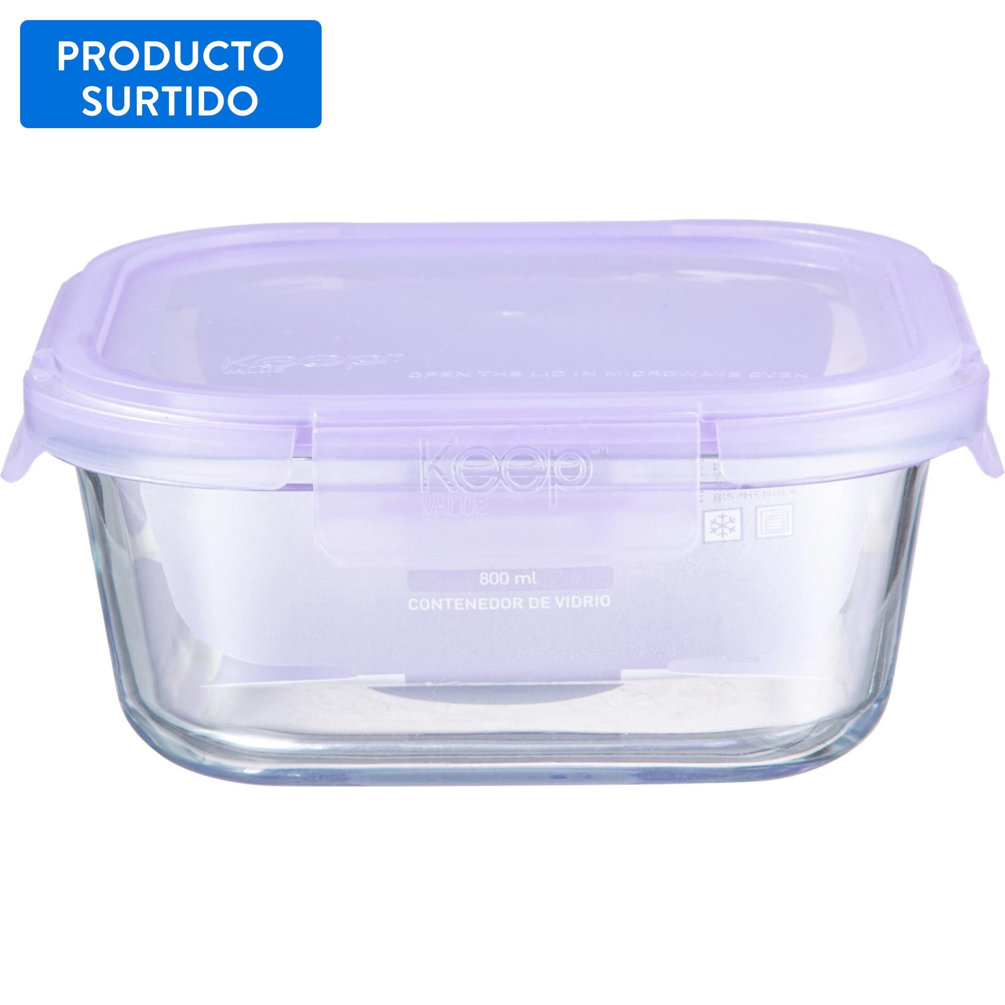 Keep - Hermético Cuadrado 800Ml Silica 1 Pieza Multicolor