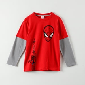 Polera Manga Larga Niño Spiderman Spider Gesto Rojo Marvel
