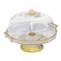 Magideal - Plato Para Tartas Con Pie, Bandeja Decorativa Para Cocina, Servidor De Exhibición De Repostería Con Pie, Soporte Para Tartas Con Tapa En Forma De Cúpu Claro