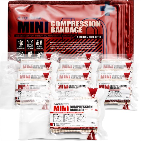 Vendaje de Emergencia EVERLIT Mini Compresión para Trauma (10)