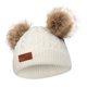 thumbnail image 4 of Ni?as, Ni?as Pom Poms, Sombrero, Grueso, Cálido, Invierno, Algodón Suave, Gabadras De Punto, Whtie, 4 of 5
