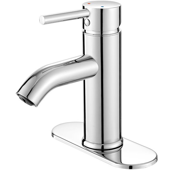 Grifo De Baño Moderno Cromado De Una Sola Manija Con 3 8 Mangueras