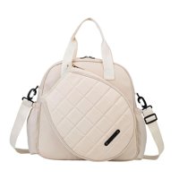 Magideal - Bolsa De Tenis, Bolsa De Bádminton, Bolso De Hombro, Bolsa De Deporte, Bolsa De Almacenamiento Hecha De Tela Resistente A La Abrasión Con Un Gran Comp Beige