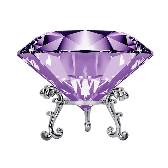 Peso de escritorio Adwikoso 8 cm Diamante de cristal púrpura