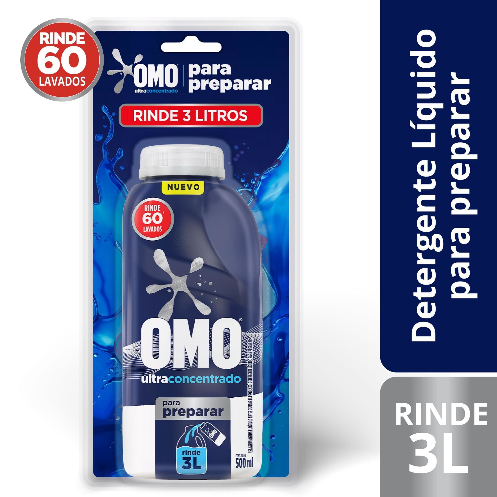 Detergente Líquido Matic Ultra Power Para Preparar Botella 500 ml OMO