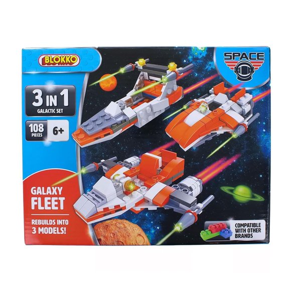 Kit De Construcción Blokko 3 En 1 Galaxy Fleet 108 Piezas