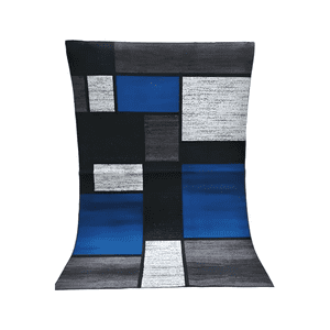 Genérico - Alfombra 3D Azul Diseño Geométrico 200X240Cm