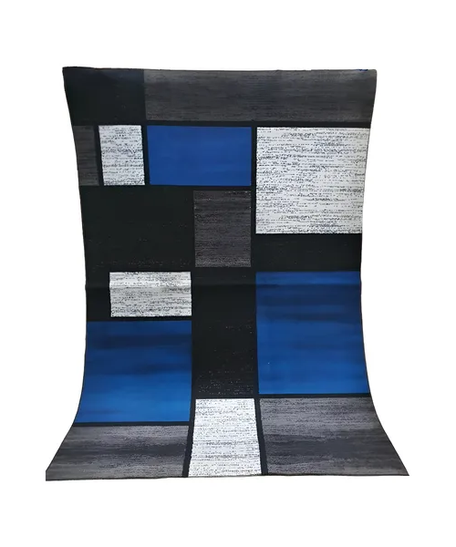 Genérico - Alfombra 3D Azul Diseño Geométrico 200X240Cm